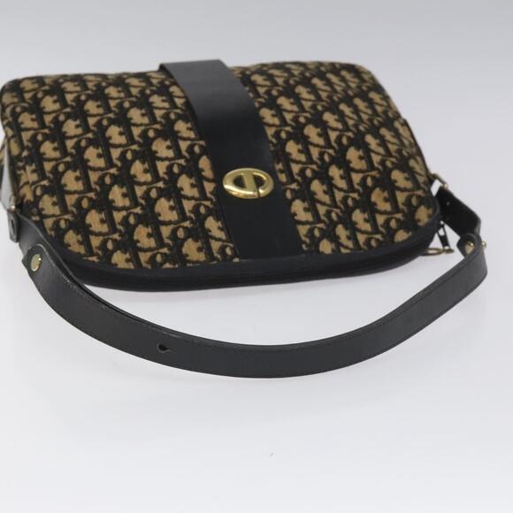 DIOR Trotter Canvas Shoulder Bag Navy Gold - Picture 7 of 12